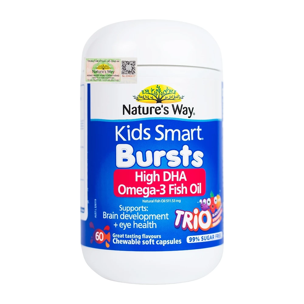 Nature’s Way Kids Bursts High DHA Omega 3 Fish Oil Trio – Bổ sung DHA, EPA cho bé